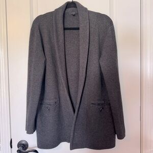 J. Crew Camille Charcoal Gray Open Front Sweater Blazer Size Small
